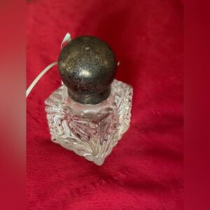 Antique Victorian Baccarat crystal inkwell, "Rosaces Multiples"